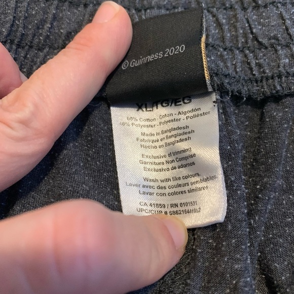 GUINNESS XL/EG Dark Gray Speckled Logo Cropped Jogger Sweatpants 2020 - Picture 4 of 6